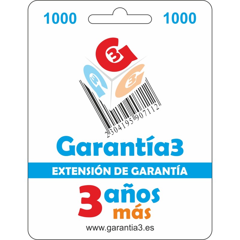 Extensión garantía 3 años Maximo 100 euros