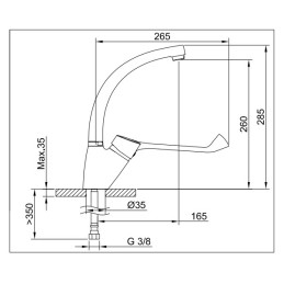 Grifo de cocina a pared Stillo CAPRI EVO para fregadero