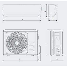 Esquema de medidas Ariston ALYS R32 C 35 MUDO