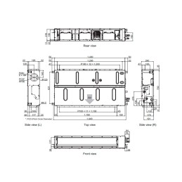 Diagrama de medidas Unidad Interior Fujitsu ACY80-KA