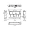 Esquema de medidas Aire acondicionado 1x1 Fujitsu ACY125T-KA split conducto Inverter con bomba de condensados